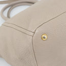 PRADA Hand Bag Vittero Dino Leather Beige Gold Auth 189096A-16