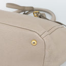 PRADA Hand Bag Vittero Dino Leather Beige Gold Auth 189096A-17