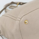 PRADA Hand Bag Vittero Dino Leather Beige Gold Auth 189096A-18