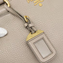 PRADA Hand Bag Vittero Dino Leather Beige Gold Auth 189096A-19