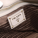 PRADA Hand Bag Vittero Dino Leather Beige Gold Auth 189096A-20