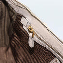 PRADA Hand Bag Vittero Dino Leather Beige Gold Auth 189096A-23