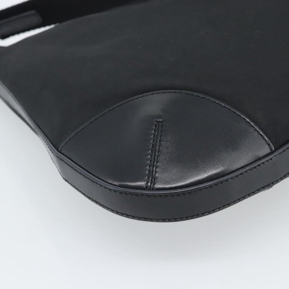 PRADA Shoulder Bag Nylon Black Silver Auth 189098A