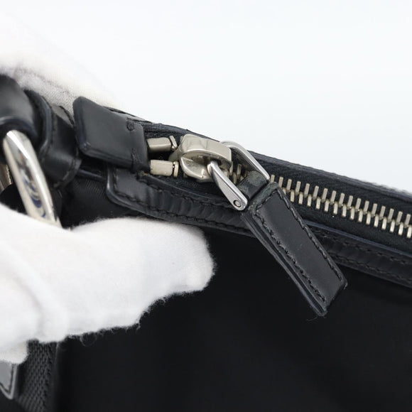 PRADA Shoulder Bag Nylon Black Silver Auth 189098A