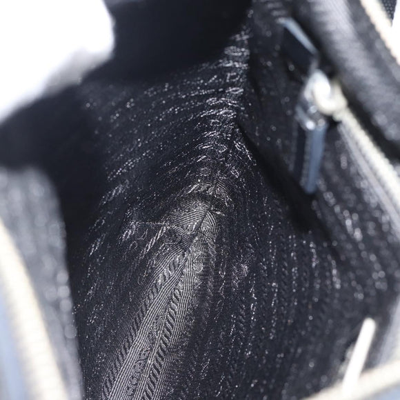 PRADA Shoulder Bag Nylon Black Silver Auth 189098A
