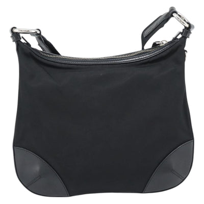 PRADA Shoulder Bag Nylon Black Silver Auth 189098A - 0