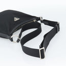 PRADA Shoulder Bag Nylon Black Silver Auth 189098A-7