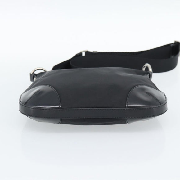 PRADA Shoulder Bag Nylon Black Silver Auth 189098A
