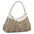 GUCCI GG Canvas Abbey Shoulder Bag Beige Gold 190525 Auth 189100A-1