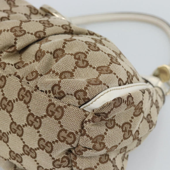 GUCCI GG Canvas Abbey Shoulder Bag Beige Gold 190525 Auth 189100A