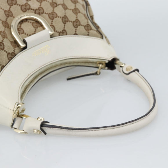 GUCCI GG Canvas Abbey Shoulder Bag Beige Gold 190525 Auth 189100A