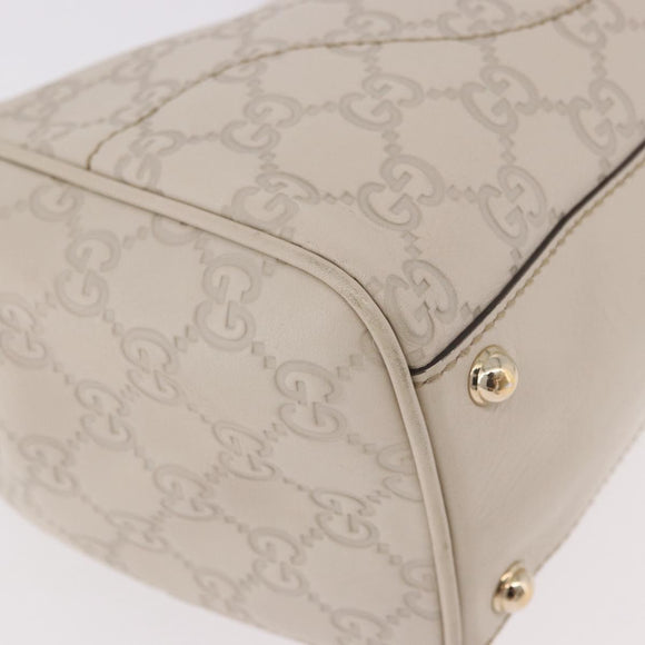 GUCCI New Jackie GG Canvas Shoulder Bag Leather Ivory Gold 145819 Auth 189101A