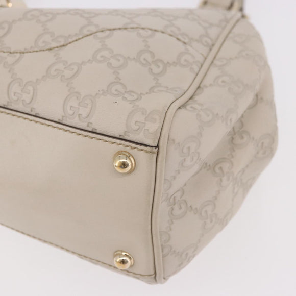 GUCCI New Jackie GG Canvas Shoulder Bag Leather Ivory Gold 145819 Auth 189101A