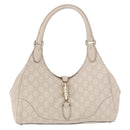 GUCCI New Jackie GG Canvas Shoulder Bag Leather Ivory Gold 145819 Auth 189101A-2