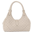GUCCI New Jackie GG Canvas Shoulder Bag Leather Ivory Gold 145819 Auth 189101A-3
