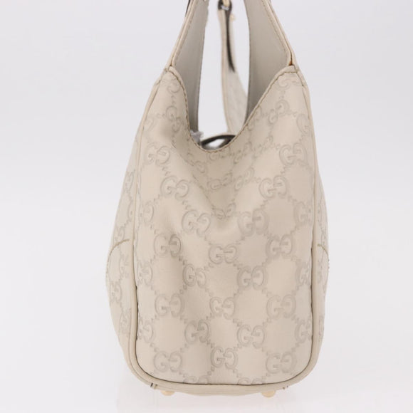 GUCCI New Jackie GG Canvas Shoulder Bag Leather Ivory Gold 145819 Auth 189101A