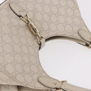 GUCCI New Jackie GG Canvas Shoulder Bag Leather Ivory Gold 145819 Auth 189101A-6