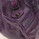 BALENCIAGA Zazigi Hand Bag Leather 2way Purple 128523 Auth 189102M-17