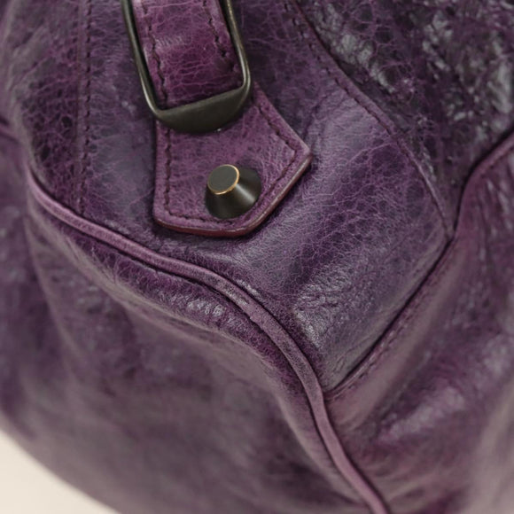 BALENCIAGA Zazigi Hand Bag Leather 2way Purple 128523 Auth 189102M