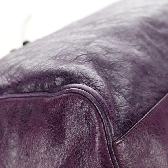 BALENCIAGA Zazigi Hand Bag Leather 2way Purple 128523 Auth 189102M