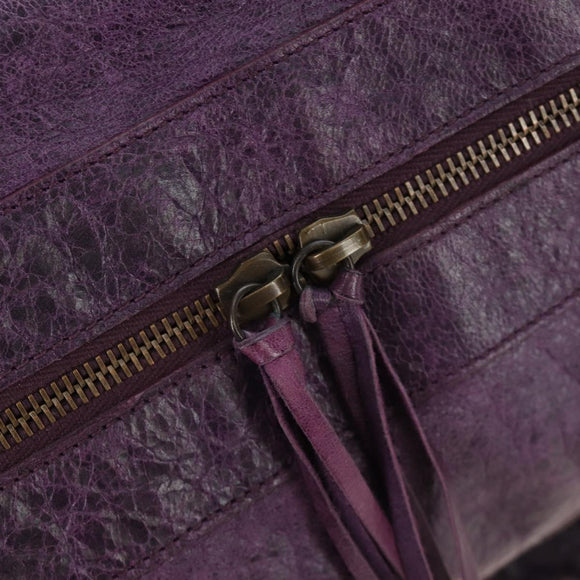 BALENCIAGA Zazigi Hand Bag Leather 2way Purple 128523 Auth 189102M