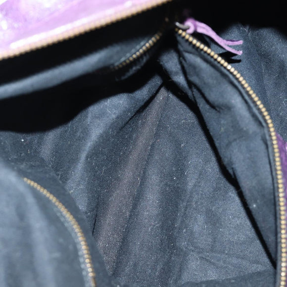 BALENCIAGA Zazigi Hand Bag Leather 2way Purple 128523 Auth 189102M