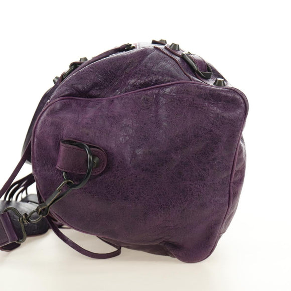 BALENCIAGA Zazigi Hand Bag Leather 2way Purple 128523 Auth 189102M