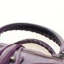 BALENCIAGA Zazigi Hand Bag Leather 2way Purple 128523 Auth 189102M-15