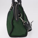 BALENCIAGA The City Hand Bag Canvas 2way Green Silver 115748 Auth 189103M-4
