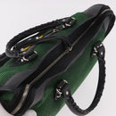 BALENCIAGA The City Hand Bag Canvas 2way Green Silver 115748 Auth 189103M-6