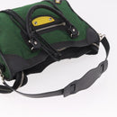 BALENCIAGA The City Hand Bag Canvas 2way Green Silver 115748 Auth 189103M-8