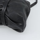 PRADA Hand Bag Leather Black Silver Auth 189104V-17