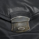 PRADA Hand Bag Leather Black Silver Auth 189104V-19