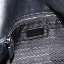 PRADA Hand Bag Leather Black Silver Auth 189104V-20