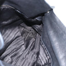 PRADA Hand Bag Leather Black Silver Auth 189104V-21