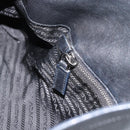 PRADA Hand Bag Leather Black Silver Auth 189104V-23