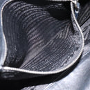 PRADA Hand Bag Leather Black Silver Auth 189104V-24