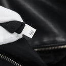 PRADA Hand Bag Leather Black Silver Auth 189104V-11