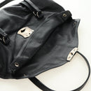PRADA Hand Bag Leather Black Silver Auth 189104V-8