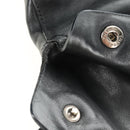 PRADA Hand Bag Leather Black Silver Auth 189104V-9