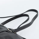 PRADA Hand Bag Leather Black Silver Auth 189104V-14