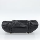 PRADA Hand Bag Leather Black Silver Auth 189104V-5