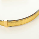 CELINE Shoulder Bag Leather Gold Auth 189106M-10