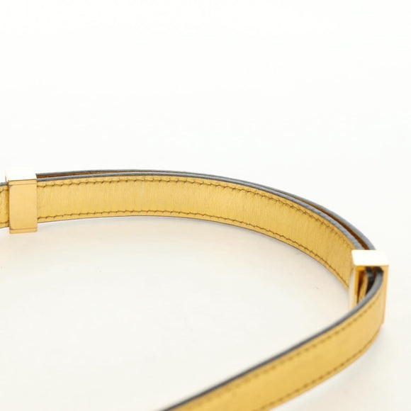CELINE Shoulder Bag Leather Gold Auth 189106M