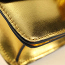 CELINE Shoulder Bag Leather Gold Auth 189106M-15