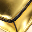 CELINE Shoulder Bag Leather Gold Auth 189106M-18