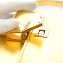 CELINE Shoulder Bag Leather Gold Auth 189106M-11