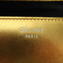 CELINE Shoulder Bag Leather Gold Auth 189106M-21