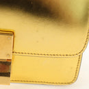 CELINE Shoulder Bag Leather Gold Auth 189106M-2