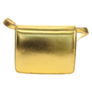 CELINE Shoulder Bag Leather Gold Auth 189106M-3